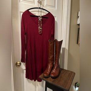 NWOT Cranberry dress great by itself or with leggings!